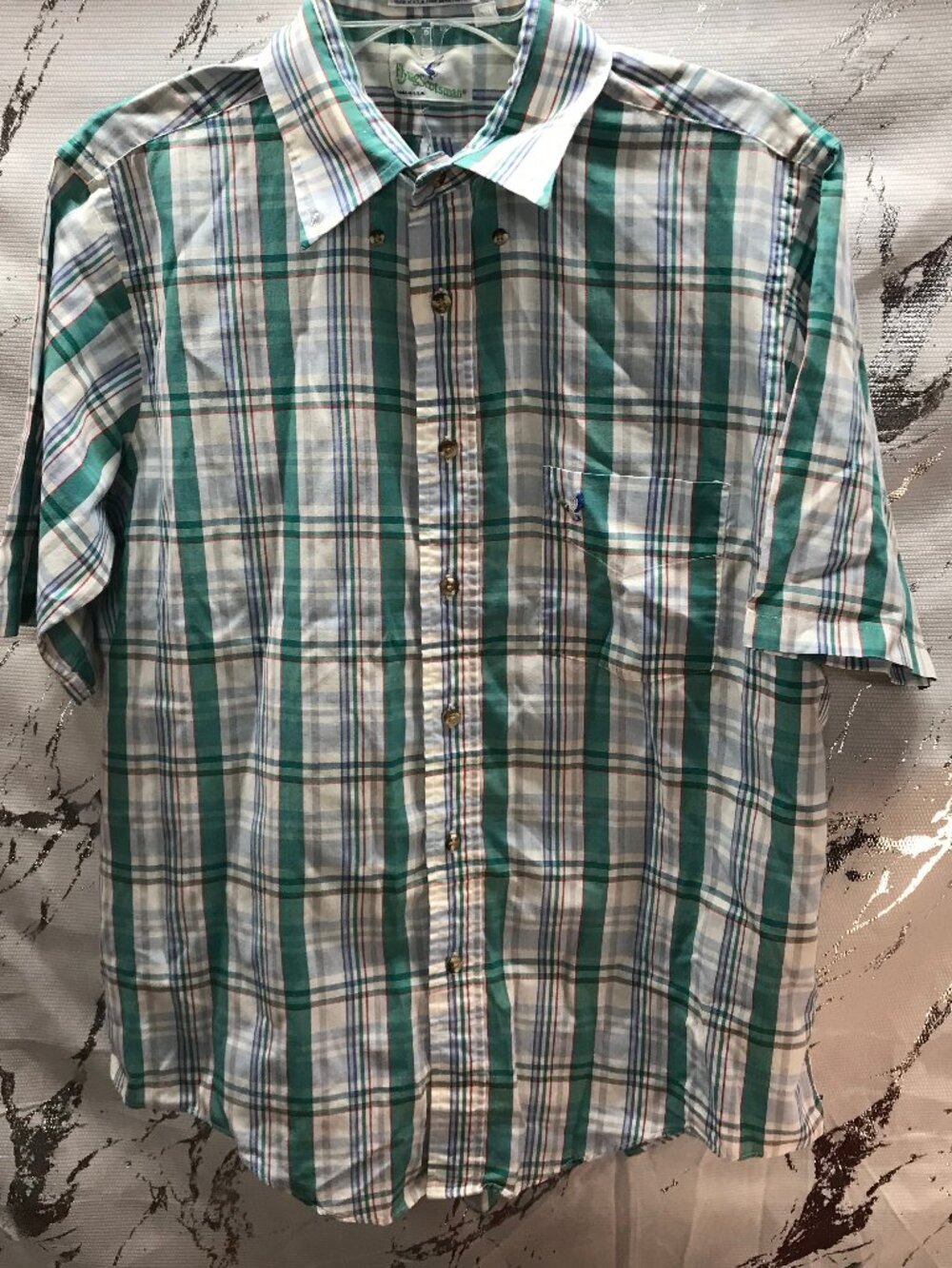 Flying Scotsman Vintage Men's Button Up Plaid Short Sleeve Shirt